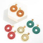 Wholesale laser Cut Geometric Sunshine Wood Drop Earrings L