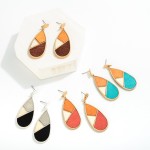 Wholesale geometric Teardrop Earrings Wood Accents L