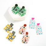 Wholesale acetate Artsy Tropical Summer Print Drop Earrings L
