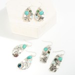 Wholesale silver Starfish Drop Earrings Glitter Mother Pearl Inlays L