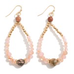 Wholesale faceted Bead Teardrop Earrings Natural Stone Accent L