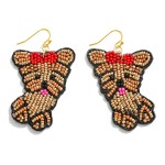 Seed Beaded Dog Drop Earrings

- Approximately 1.75" L