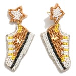 Seed Beaded Star Sneaker Drop Earrings

- Approximately 2.5" L