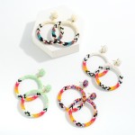 Wholesale western Seed Bead Hoop Drop Earrings L