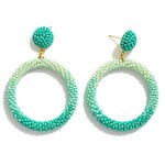 Circular Seed Beaded Drop Earrings 

- Approximately 2" L