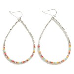 Wholesale beaded Drop Earrings Silver Stone Beads L