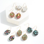 Rhinestone and Natural Stone Inlayed Mosaic Drop Earrings

- Approximately 1.75" L