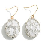 Wholesale rhinestone Natural Stone Inlayed Mosaic Drop Earrings L