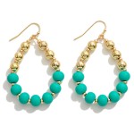 Beaded Teardrop Earrings With Rubber Beaded Accents

- Approximately 2" L