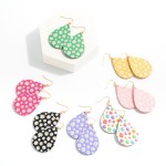 Wholesale wood Teardrop Earrings Daisy Flower Print L