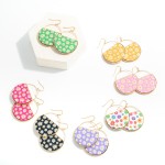 Wholesale circular Metal Drop Earring Flower Print L