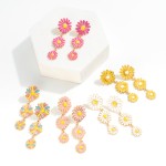 Wholesale waterfall Enamel Flower Drop Earrings L