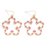 Beaded And Pearl Studded Flower Drop Earrings 

- Approximately 1.75" L