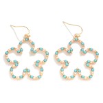 Wholesale beaded Pearl Studded Flower Drop Earrings L