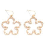 Beaded And Pearl Studded Flower Drop Earrings 

- Approximately 1.75" L