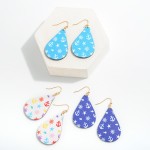 Wholesale wood Teardrop Earrings Anchor Print L