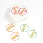 Wholesale enamel Drop Earrings Multi Colored Drink L