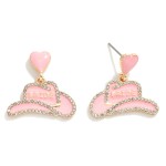 Wholesale enamel Drop Earrings Bride Cowgirl Hat Heart L
