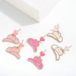 Wholesale enamel Drop Earrings Bride Cowgirl Hat Heart L