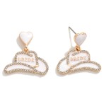 Wholesale enamel Drop Earrings Bride Cowgirl Hat Heart L