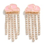 Wholesale bride Cowboy Hat Waterfall Rhinestone Tassel Detail L