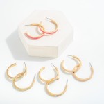 Drop Hoop Earrings Featuring Enamel Geometric Rectangle Details

- Approximately 1.25" L 