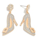 Wholesale enamel Wedding Heel Drop Earring Pearl Accents L