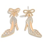 Enamel Wedding Heel With Pearl Accents 

- Approximately 1.75" L