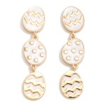 Wholesale linked Enamel Easter Egg Drop Earrings L