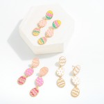 Wholesale linked Enamel Easter Egg Drop Earrings L