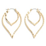 Wholesale textured Brass Drop Earrings L Brass Metal Construction