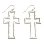 Metal Cross Drop Earrings

- Approximately 2.25" L