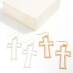 Metal Cross Drop Earrings

- Approximately 2.25" L