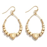 Dainty Metal Teardrop Earrings Featuring Beaded & Heart Details

- Approximately 1.75" L