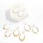 Wholesale dainty Metal Teardrop Earrings Beaded Heart Details L