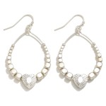 Wholesale dainty Metal Teardrop Earrings Beaded Heart Details L