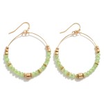 Wholesale beaded Wire Hoop Drop Earrings Gold Bead Accents L