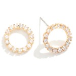 Wholesale circular Premium Cubic Zirconia Stud Earrings L