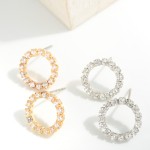 Wholesale circular Premium Cubic Zirconia Stud Earrings L