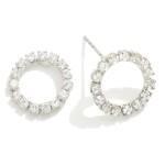 Wholesale circular Premium Cubic Zirconia Stud Earrings L