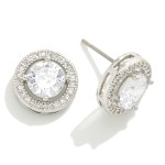 Wholesale circular Stud Earrings Round Stone Pave Accent Diameter Premium Cubic