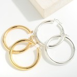 Wholesale chunky Brass Hollow Hoop L Genuine Premium Brass Hollow Hoop Hypoaller