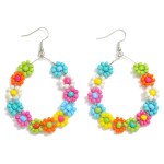 Wholesale beaded Flower Drop Earrings L