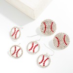 Wholesale silver Rhinestone Baseball Drop Earrings L