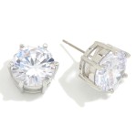 Wholesale round Cubic Zirconia Stud Earring mm