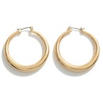 Brass Hollow Hoop With Taper Detail 

- Approximately 1.25" L
- Premium Genuine Brass Hollow Hoop
- Hypoallergenic 
