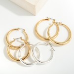 Brass Hollow Hoop With Taper Detail 

- Approximately 1.25" L
- Premium Genuine Brass Hollow Hoop
- Hypoallergenic 
