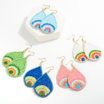 Wholesale seed Bead Peacock Feather Teardrop Earrings L