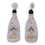 Seed Bead Champagne Bottle Earrings

- Approximately 3.5" L