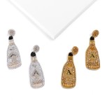 Wholesale seed Bead Champagne Bottle Earrings L